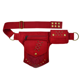 Foreign trade for new men's and women's waist bag retro rivet storage bag multi-functional messenger bag outdoor sports mobile phone bag