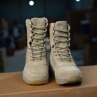 New Combat Boots Men's Tactical Boots Waterproof High-top Wear-resistant Outdoor Hiking Shoes Lightweight Zipper Hiking Desert Boots