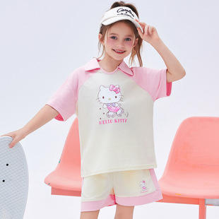 HelloKitty Hello Kitty Girls Summer 2024 набор свободный комфорт мультфильм набор из двух частей