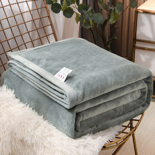 New Thickeneded Warm Milk Velvet Blanket Pure Color Double-sided Velvet Flannel Coral Velvet Multi-functional Blanket Air-conditioning Blanket