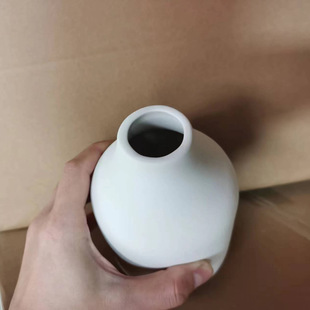 Plain-fired Ceramic Vase Plain Embryo White Bottle Dried Vase Scandinavian ins Air-dried Flower Ornaments Creative Home