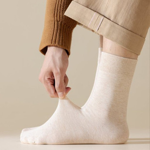 Mid-tube socks men's antibacterial deodorant boneless cotton socks four seasons business men's socks solid color cotton socks simple wholesale