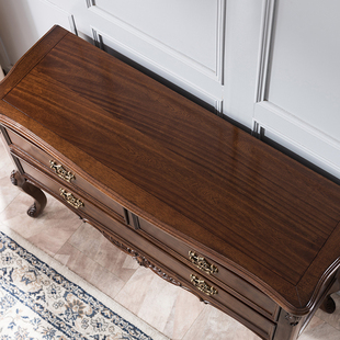 American-style Solid Wood Entrance Table Solid Wood Hall Cabinet Decorative Cabinet European-style Entrance Cabinet 1.3 m Entrance Table