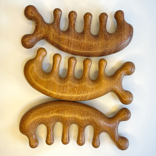 Longfeng sandalwood dolphin massage comb wholesale head meridian brush sandalwood comb hair care comb massage nose scraper