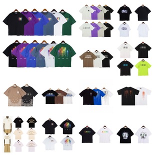 European and American Fashion Brand Summer New Men's Printed High Street Fashionable Casual All-match Short-sleeved Cotton T-shirt for Men and Women