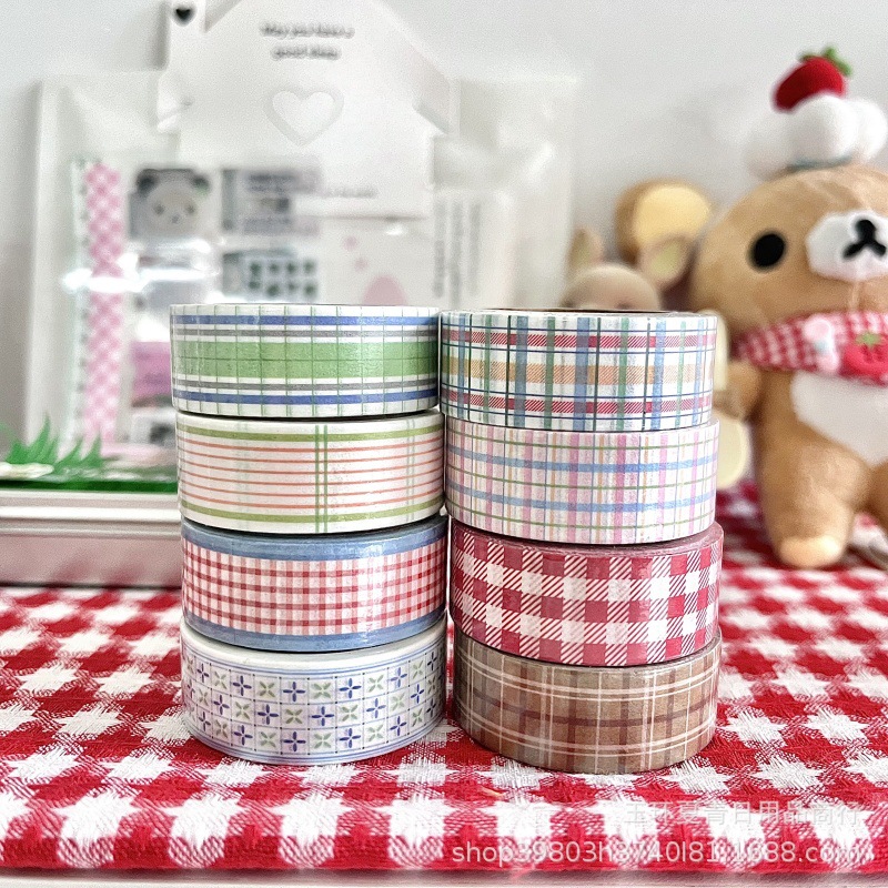 Ins style South Korea yoyilstudio and paper tape Korean hand account decoration material basic check hand account sticker