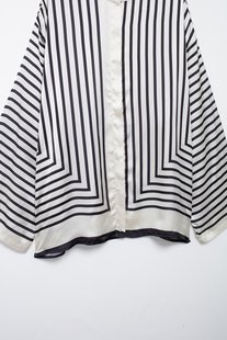 ZA European and American women's 7737-early autumn new women's European and American style round neck long sleeve loose striped shirt women's