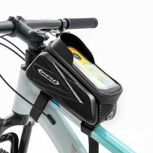 DTUCYCLE велосипедная сумка для езды на велосипеде, жесткая сумка из ЭВА, сумка на переднюю балку, водонепроницаемая верхняя сумка для мобильного телефона с сенсорным экраном, седельная сумка