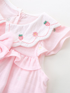 2025 Children's Wear Summer Flying Sleeve Wrap Fart Short Climbing Baby Summer Thin All-in-one Dress Baby Girl Princess 2727
