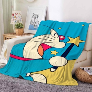 Cross-border DIY flannel blanket Doraemon cartoon jingle cat blanket nap blanket air conditioning blanket gift a generation of hair