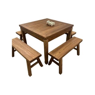 New Chinese-style Eight Immortals Table Old Elm Tea Table Zen Dining Table Chinese-style Square Table Solid Wood Small Tea Table Household Square Table