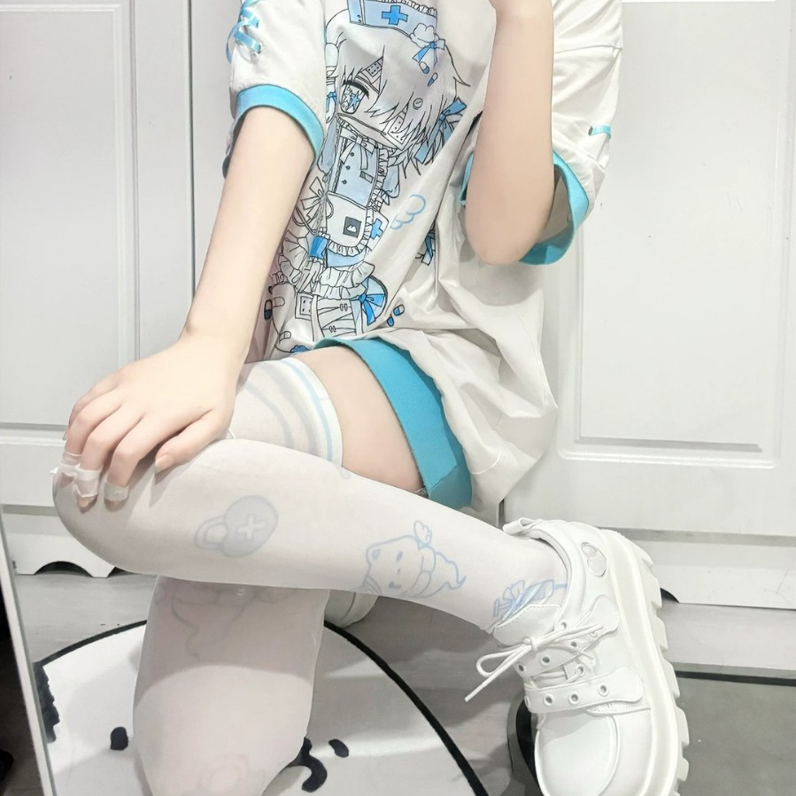 Summer Y2K Japanese Style Spicy Girl Soft Cute Otaku Subculture Cute Otaku Girl Anime Long Stockings Sun Protection Stockings Over-The-Knee Socks