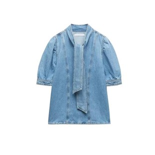 TAOP & ZA Summer New Women's Bow Denim Shirt 6164169 High Waist Denim Skirt 616415