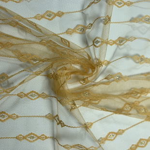 Factory spot lace mesh nylon gold thread Jacquard striped fabric children's clothing gauze skirt mesh cloth wholesale