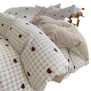 Ins New Class A Aerobic Skin-friendly Cloud Cotton Four-piece Bed Sheet Quilt Cover Student Dormitory Three-piece Bedding