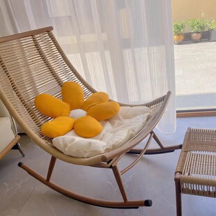 Rocking Chair Adult Recliner Balcony Leisure Lazy Sofa Chair Internet Popular Rocking Chair Outdoor Courtyard Garden Chair Rattan Chair