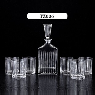 Crystal glass wine glass suit 1 pot 6 cups whisky cup high-grade wine bottle suit European household wine bottle ornaments