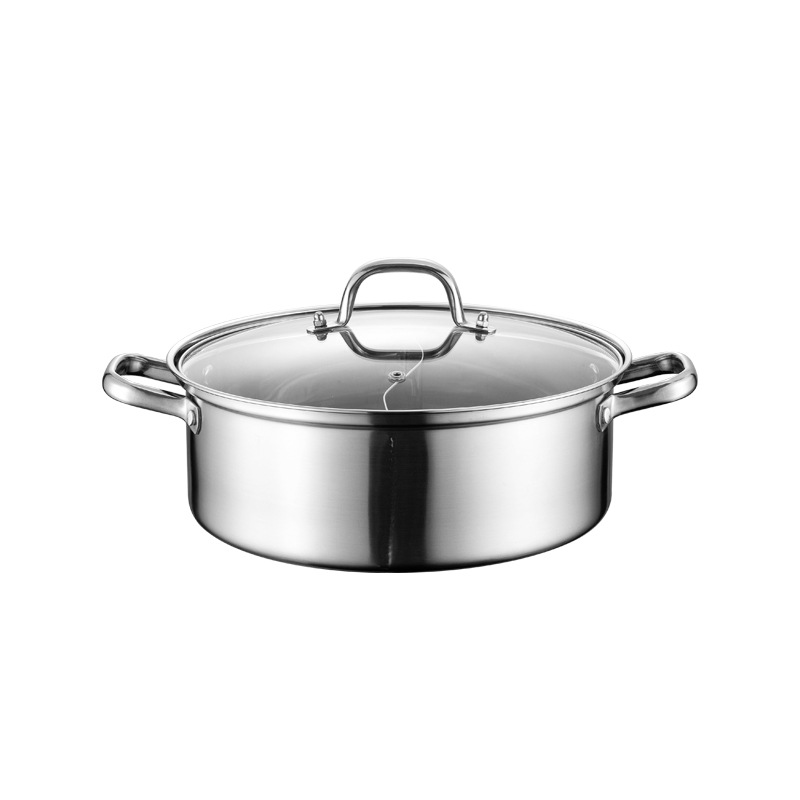 Induction Cooker Large Capacity Household Stainless Steel Dual-Flavor Pot with Compound Bottom for Clear Soup, Thickened 304 Stainless Steel Hot Pot