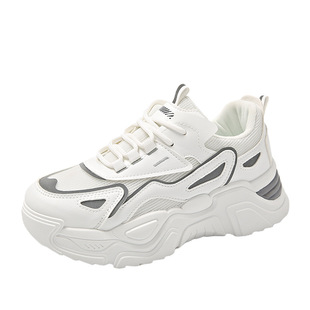 2025 Spring New Women's Shoes Breathable Mesh sneaker Women's Korean-style All-match Thick-soled Height-increasing Casual Torre Shoes for Women