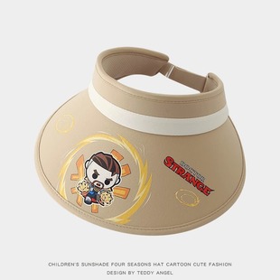 Children's Cartoon Spiderman Iron Man Sunscreen Hat Little Boy Summer Sunshade Hare Hat UV Protection Sun Hat