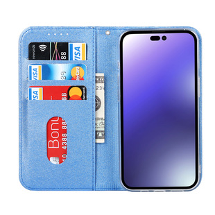 Mobile Phone Case for iPhone14 iPhone14 pro Protective Case for Apple 14Pro Max Silk Pattern Leather Case