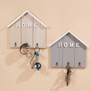 Nordic style solid wood hook a row of creative porch clothes hook home wall key storage box wall hook
