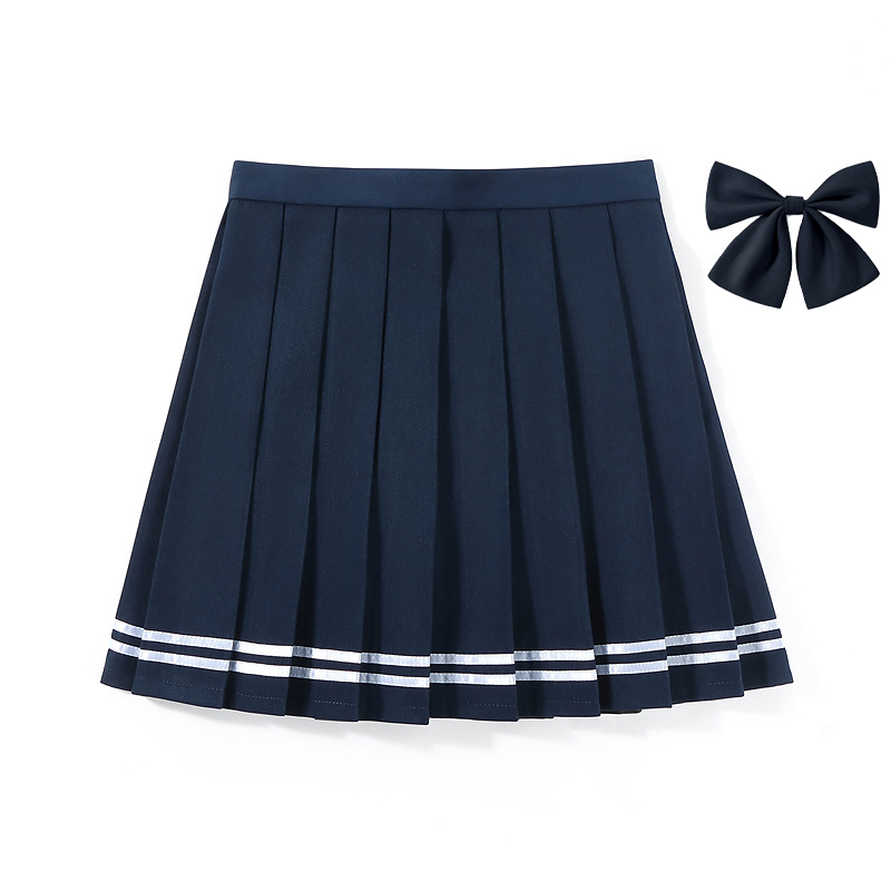 Solid Color Pleated Skirt Basic Skirt Candy Color High Waist Skirt College Uniform Class Dress COS Anime Dress