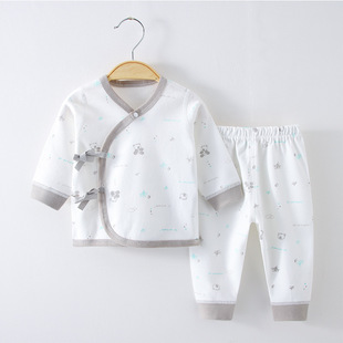 Newborn baby clothes pure cotton newborn 0 monk June split four seasons bottoming baby autumn clothes long pants suit