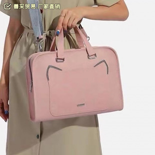 Laptop Handbag Computer Shoulder Crossbody Shock-proof Large Capacity Pull Rod with Multifunctional Women's Computer Bag Inner Bag