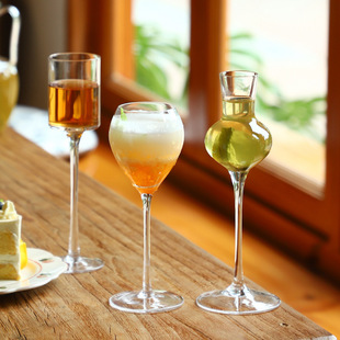 New Chinoiserie Cold Brew Tea Cup Glass Teahouse Tasting Wine Glass Goblet Smelling Cup Creative Cold Brew Tea Weiyan