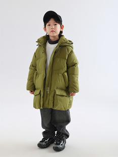 Children's down Jacket Thickeneded Winter Style Mid-Length Boys' Winter Ski Wear 2024 New Korean Style Jacket Trendy
