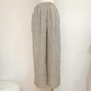 2135 Korean Style Striped Pants Wide-leg Loose Casual Pants Women's Lazy Style Relaxation Pants Draping Pants