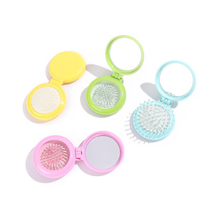 Comb Household Factory in stock Folding Air Capsule Comb Round Air Cushion Massage Hair Small Comb Portable Travel Mirror Comb