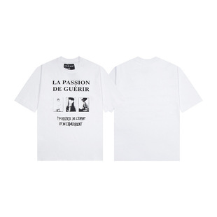 Cross-border New Product ERD Melancholy Rich Second Generation Artistic Black and White Figure Printed Short-sleeved Shirt Short-sleeved T-shirt for Men and Women