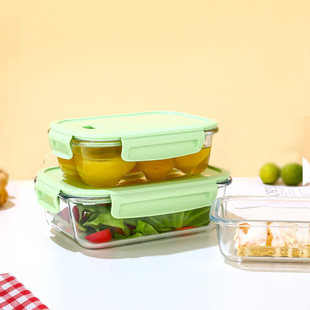 Refrigerator special glass lunch box microwave oven products household kitchen crisper food grade lunch box student lunch box