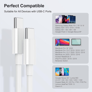 100WPD fast charging USB-C data line type-c double head fast charging for Apple Macbook Huawei charging line