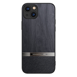 iPhone16E Phone Case for Apple 15Promax Imitation Wood Grain Leather Grain 14PRO Business All-inclusive Protective Case