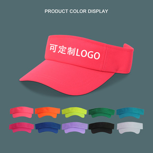 Empty Top Hat logo Sports Outdoor Sun Hat Anti-Sin Fashion Solid Color Empty Top Hat Printed Roomless Sports Sun Hat