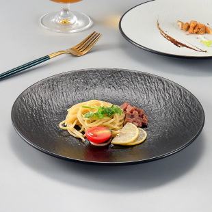 Melamine Round Plate Imitation Porcelain Tableware Western Food Round Plate Plastic Steak Dinner Plate Pasta Hotel Restaurant Plate Commercial