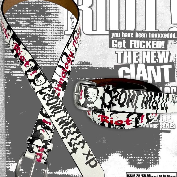 Trendy Punk Style Character Print Belt, Unisex Versatile Hip-Hop Decorative Belt, Fashionable and Unique Style for Jeans
