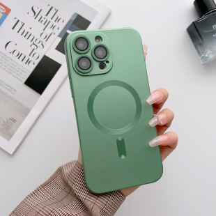 Foreign trade CD grain magnetic metal paint mobile phone case for iPhone15ProMax to 7G dust net lens film