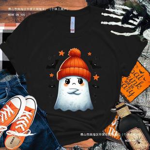 New Fashion Halloween Boo Bat Print Graphic T Shirt Unisex F