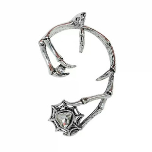 Diablo Gothic Style Metal Magic Grab Zircon Integrated Earrings Ear Clip Niche Design Sense Hip Hop Exaggerated Earrings