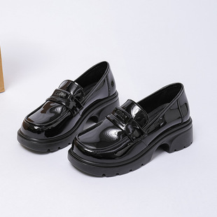 Loafers New Style Top Layer Cowhide Women's Single Shoes Spring and Autumn Soft Sole Thick Sole Casual All-match Women's Shoes Small Leather Shoes 1327