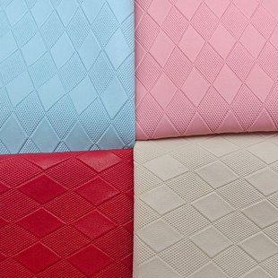 Manufacturer's Spot 0.9 Thick Diamond-Shaped Grids Oblique Embossed Diamond-Shaped Grids Decorative Artificial Leather Tissue Box Packaging Leather Material