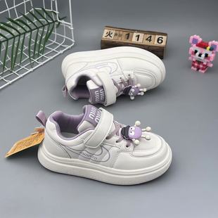 Boys and Girls 2025 New Sneakers Children's Velcro Children's Shoes Leather Fashion Cartoon Accessories Classic Casual Children's Shoes