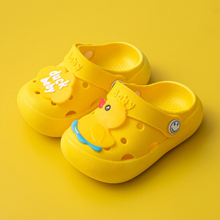 [Slip Sole] Children's Slippers Breathable Slippers Cartoon Baotou Waterproof Cave Shoes Boys and Girls Indoor Summer