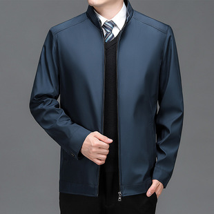New Business Middle-aged Spring and Autumn Casual Jacket Men's Dad's Top Middle-aged and Old People's Collar Executive Jacket for Men