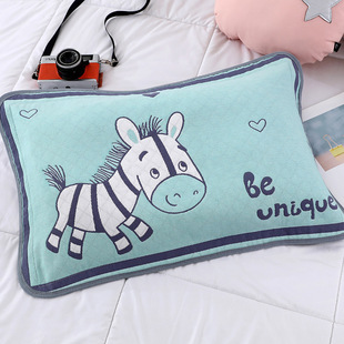 Children's Pillowcase Medium High-grade 35*55 Cotton Fine Gauze Six-layer Pillow-free Baby Breathable Sweat-absorbent Covering Pillowcase