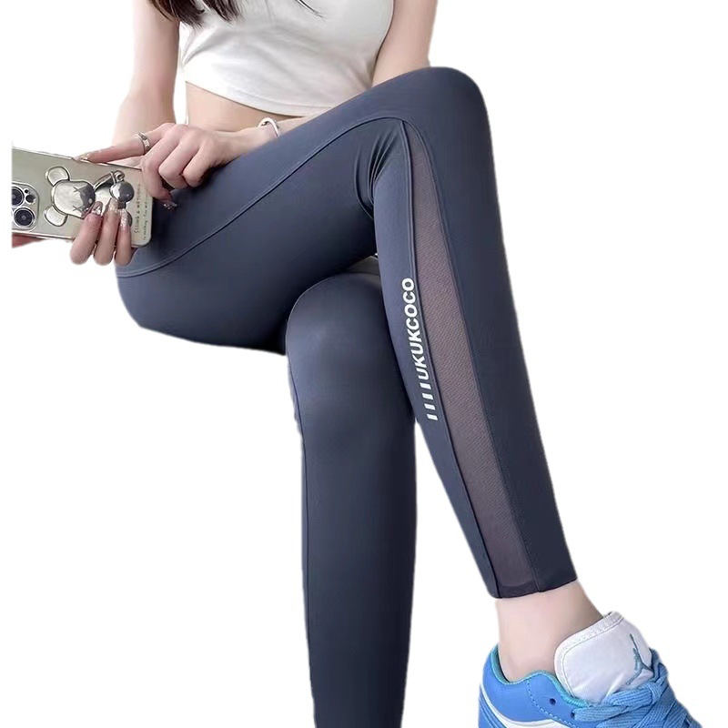 여름용 얇은 여성용 샤크팬츠 포켓 메쉬 아우터웨어 2025 하이웨이스트 뱃살 보정 힙업 요가팬츠 사이클링 레깅스